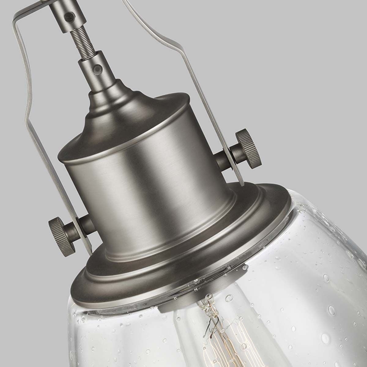 Feiss Hobson Single Medium Pendant - Satin Nickel