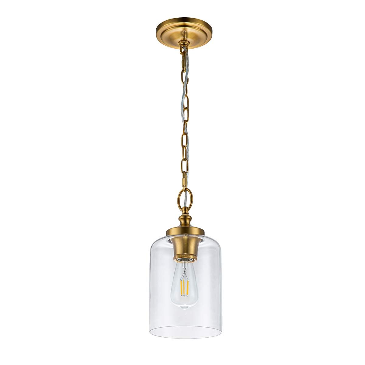 Feiss Hounslow Single Mini Pendant - Burnished Brass