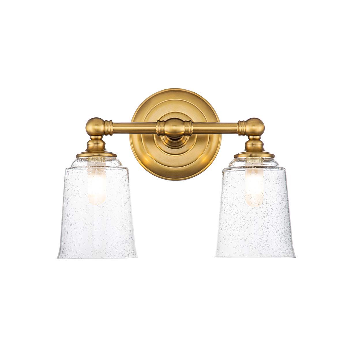 Feiss Huguenot Lake 2 Light Above Mirror Light - Burnished Brass