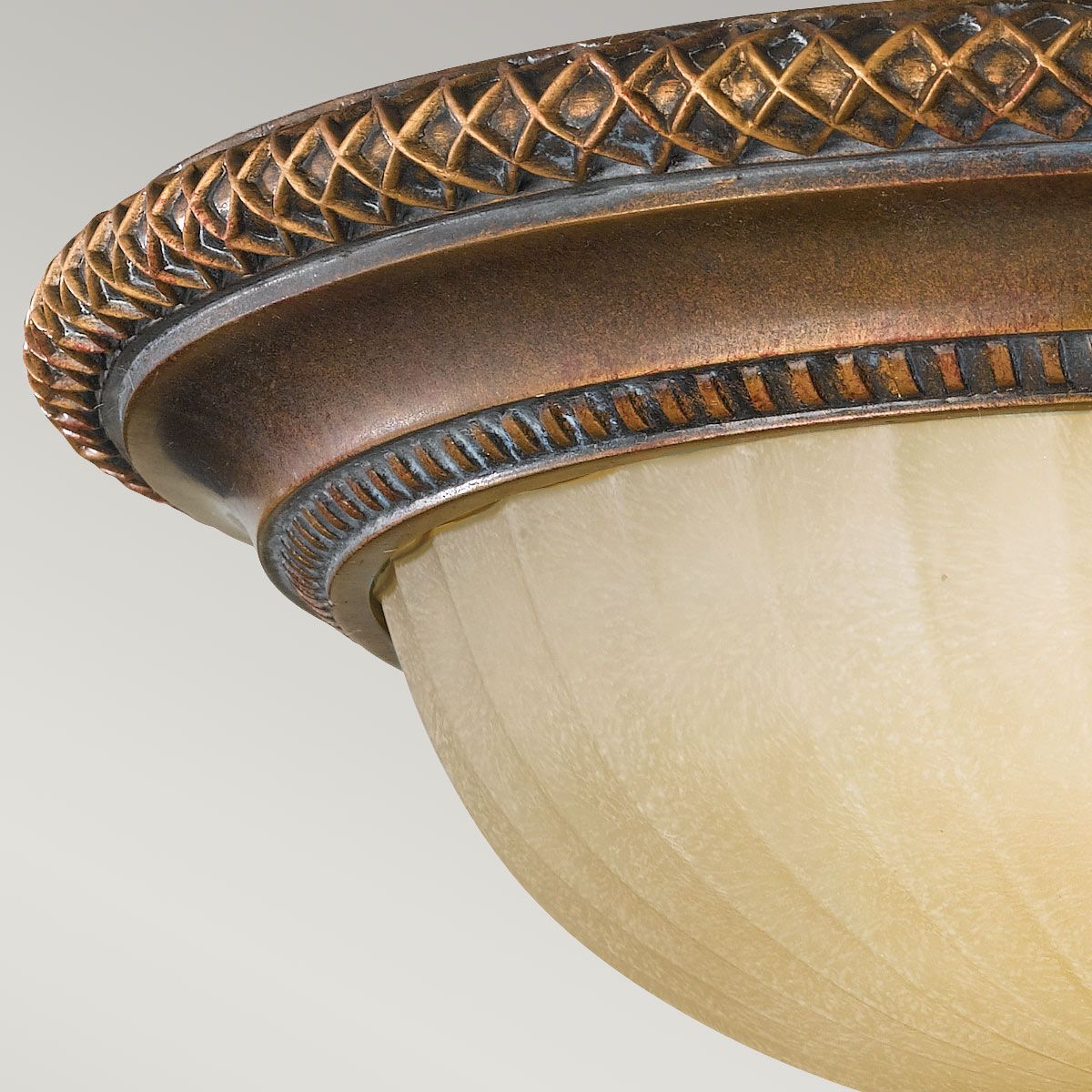 Feiss Kelham Hall 2 Light Flush Fitting - Firenze Gold & British Bronze