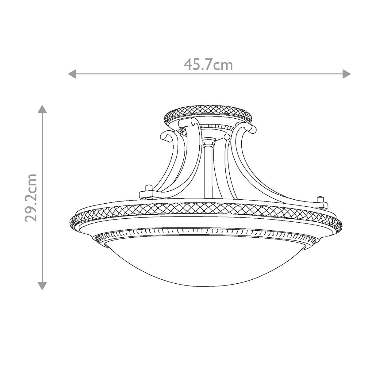 Feiss Kelham Hall 2 Light Semi-Flush Fitting - Firenze Gold & British Bronze