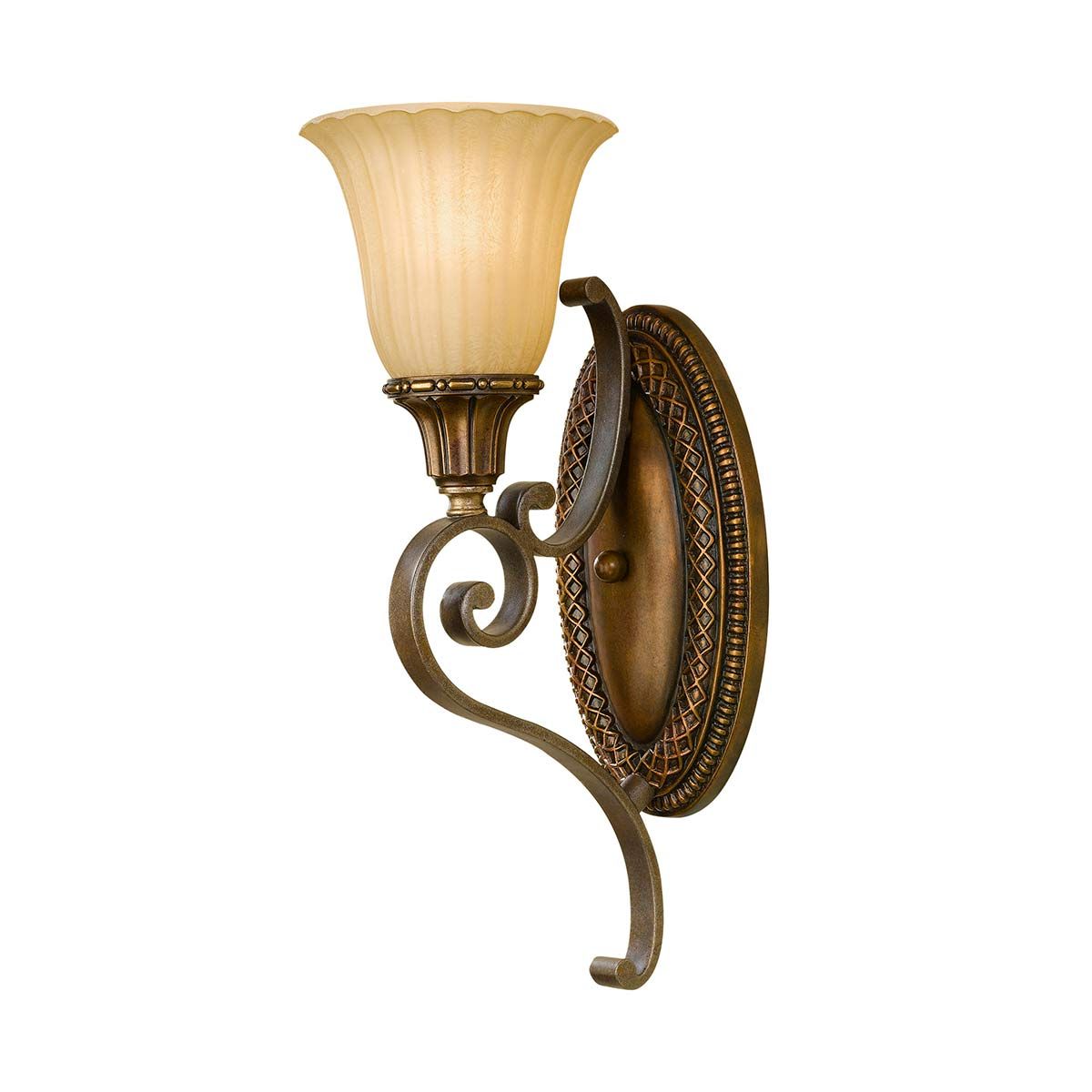 Feiss Kelham Hall Single Wall Light - Firenze Gold & British Bronze