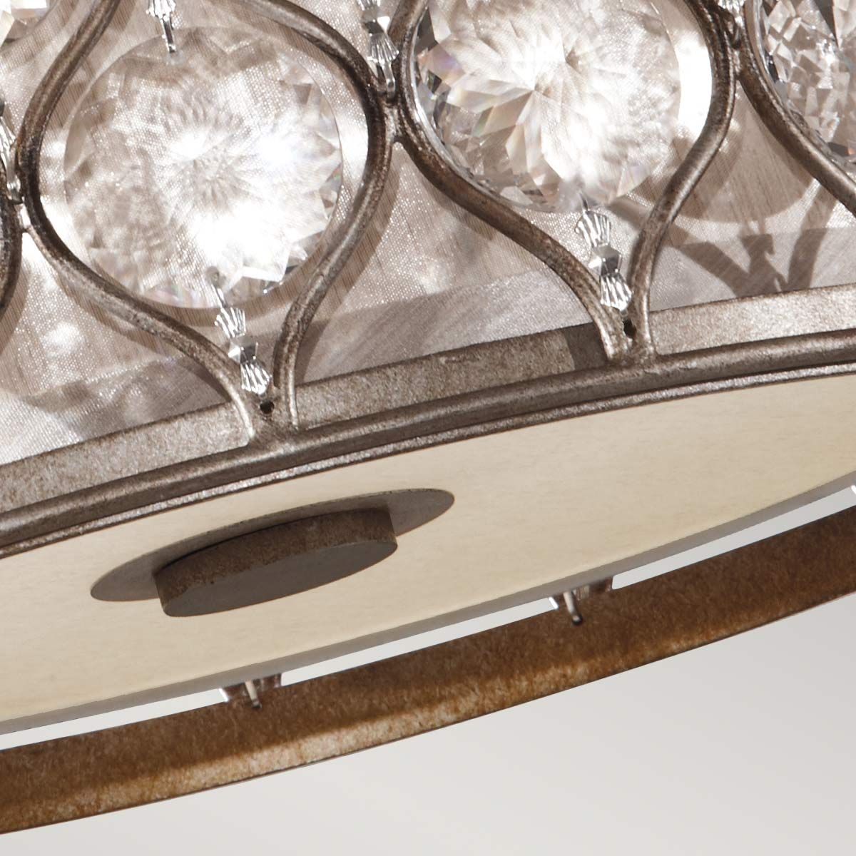 Feiss Lucia 2 Light Flush Fitting - Burnished Silver