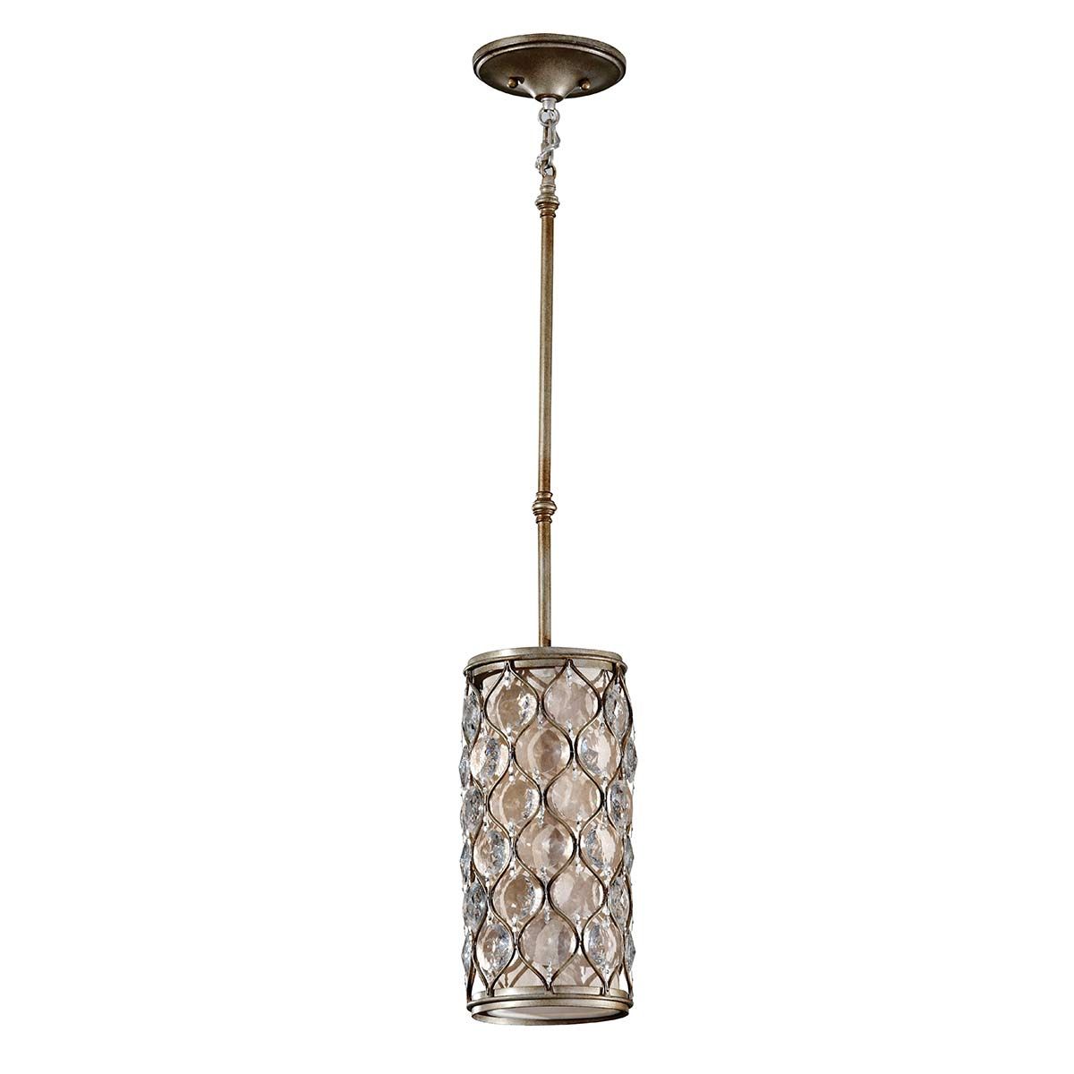 Feiss Lucia Single Mini Pendant - Burnished Silver