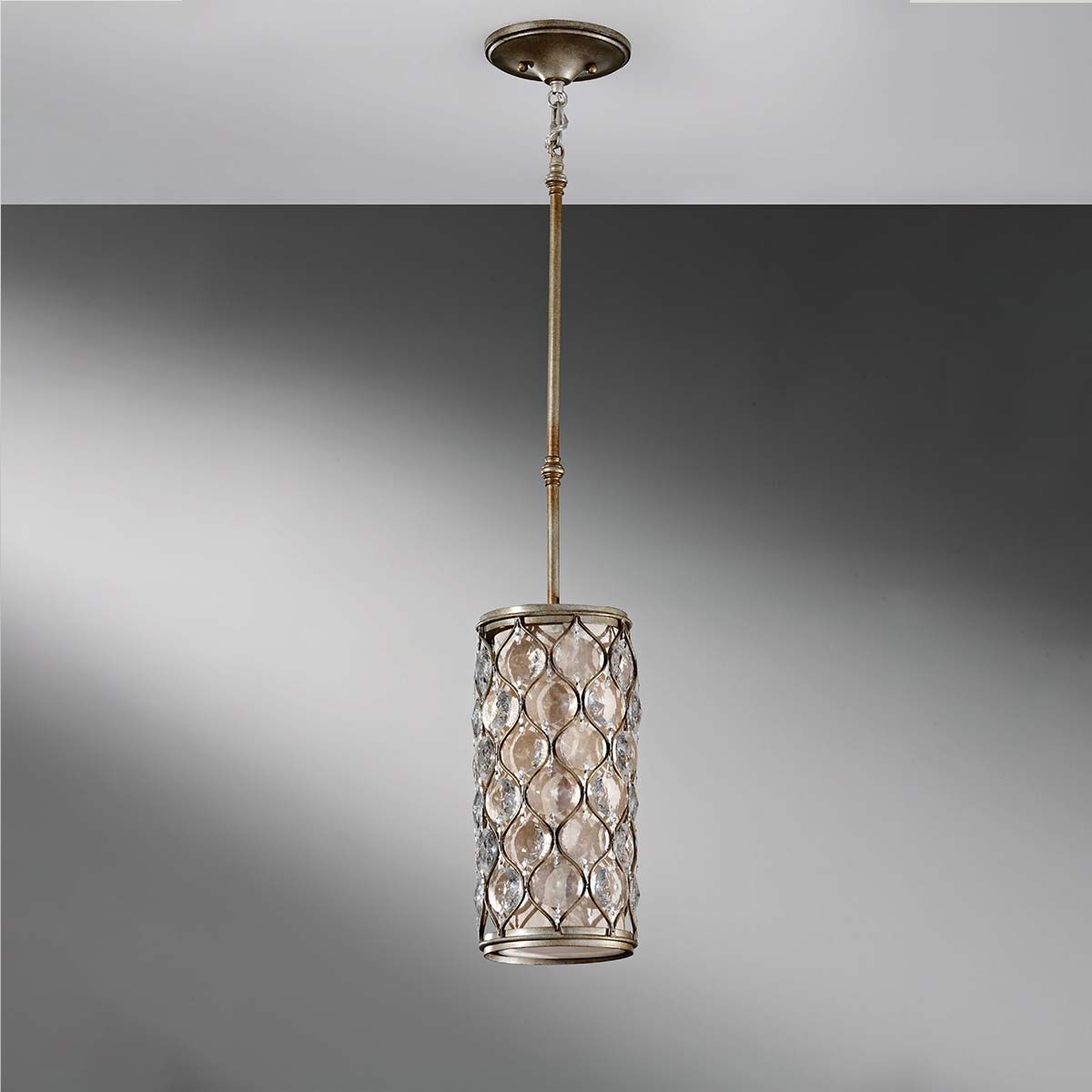 Feiss Lucia Single Mini Pendant - Burnished Silver