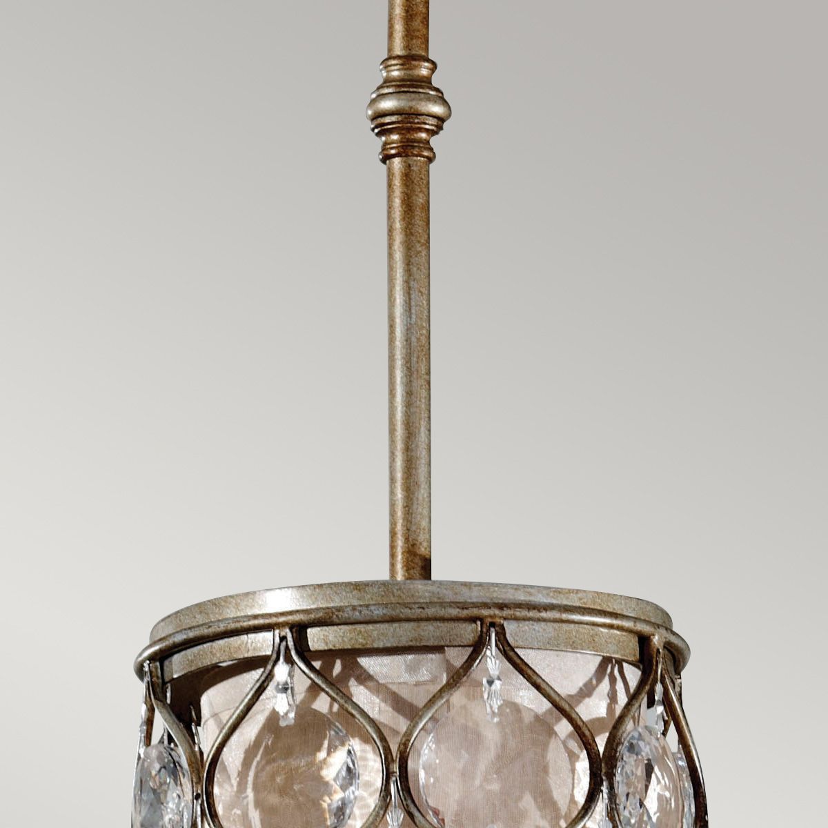 Feiss Lucia Single Mini Pendant - Burnished Silver