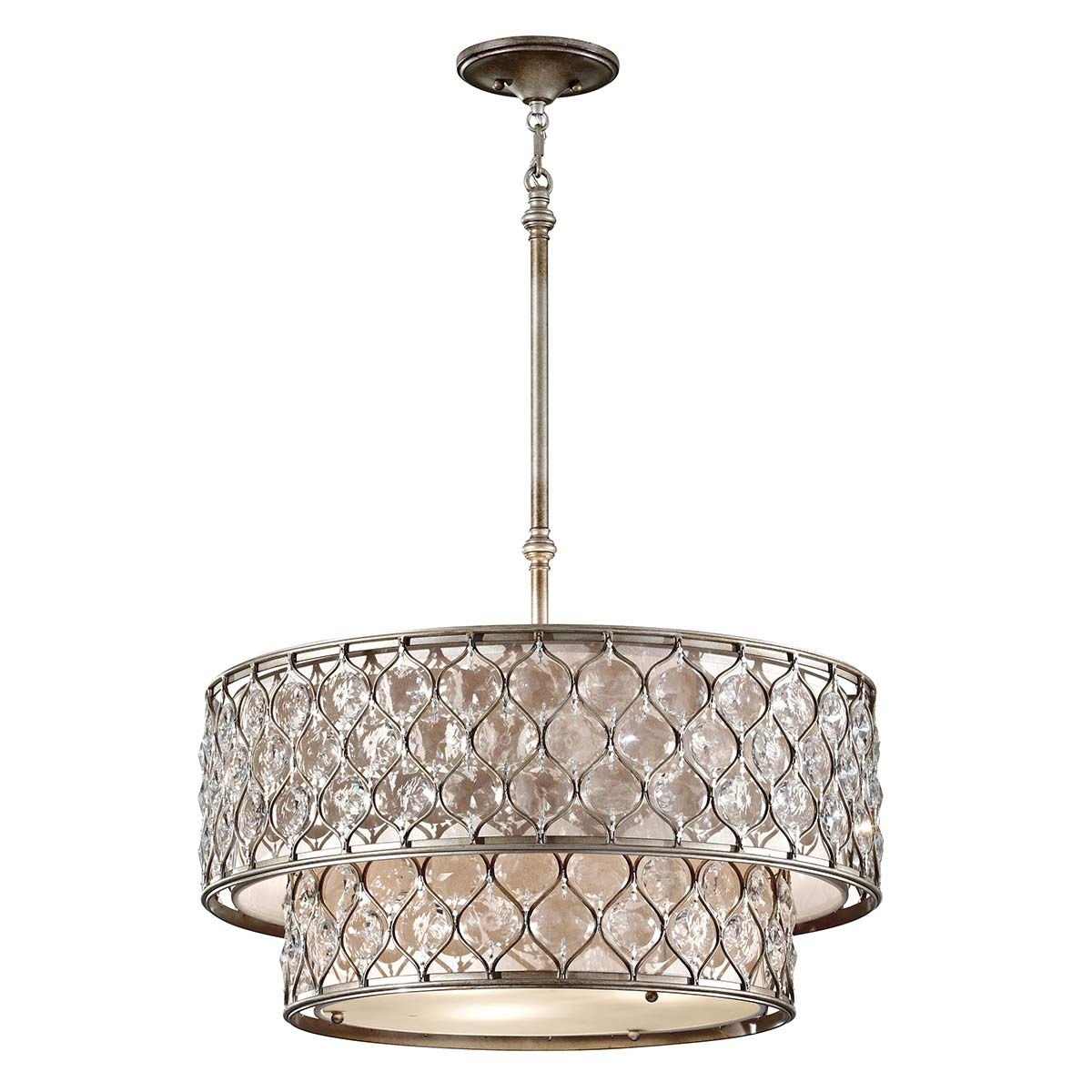 Feiss Lucia 6 Light Chandelier - Burnished Silver
