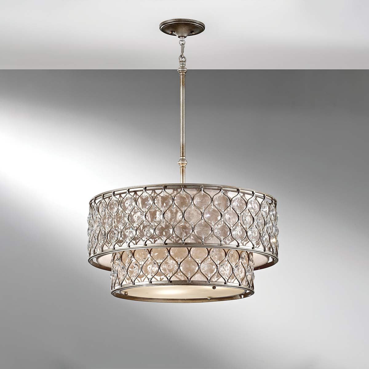 Feiss Lucia 6 Light Chandelier - Burnished Silver