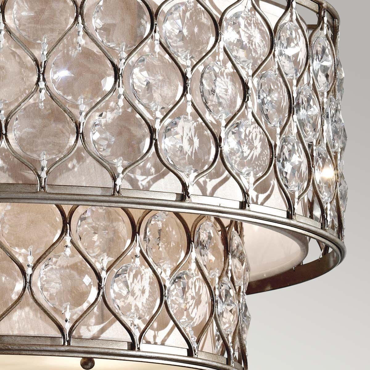 Feiss Lucia 6 Light Chandelier - Burnished Silver
