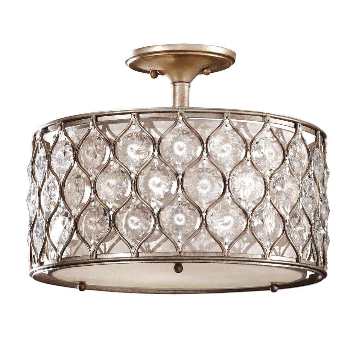 Feiss Lucia Single Semi-Flush Fitting - Burnished Silver