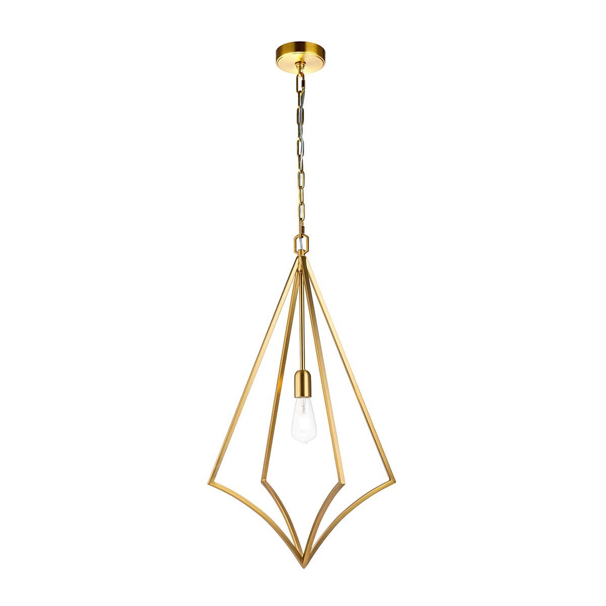 Feiss Nico Single Large Pendant - Burnished Brass