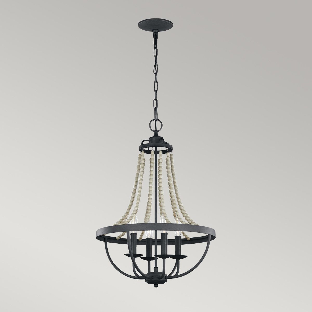 Feiss Nori 4 Light Chandelier - Dark Weathered Zinc & Driftwood Grey