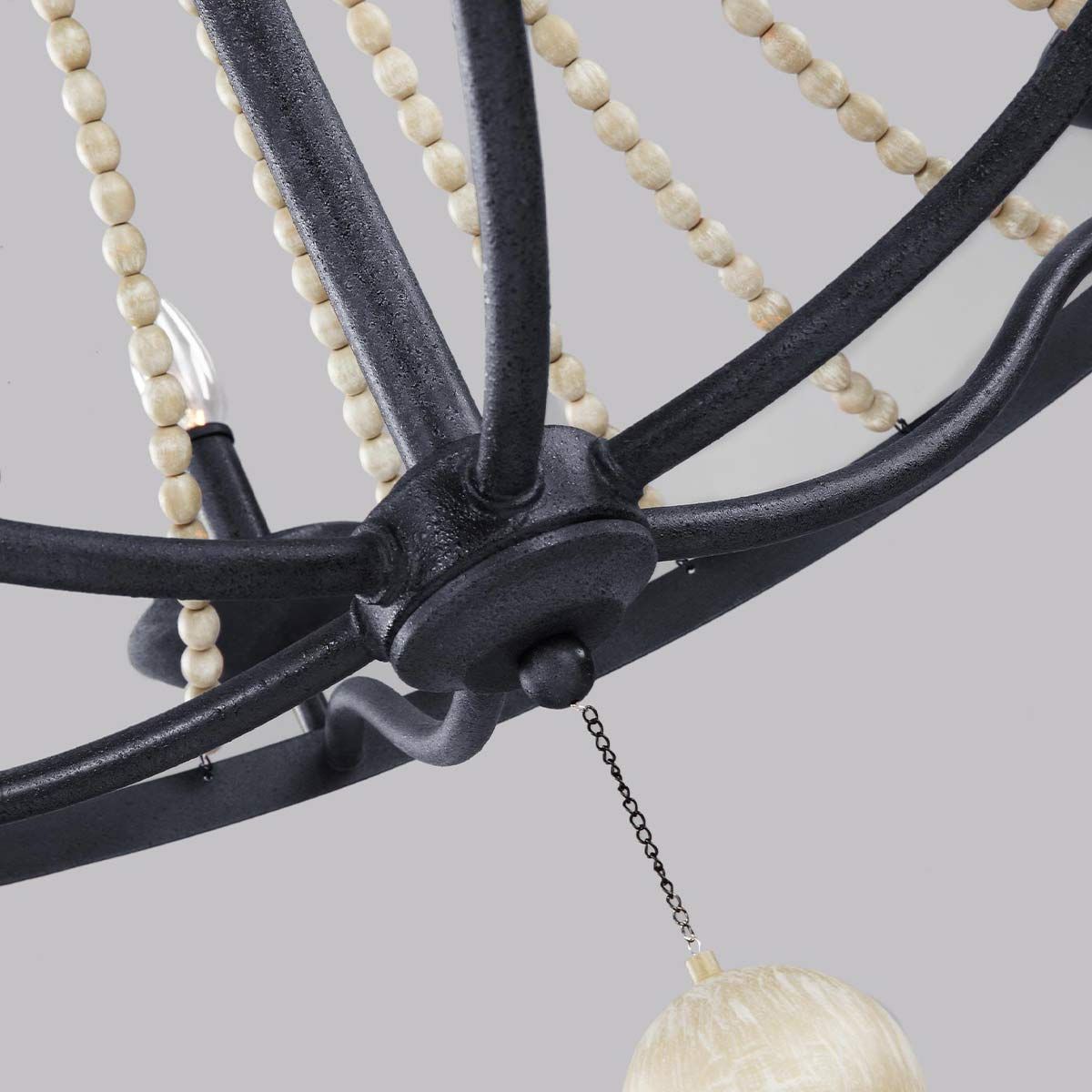 Feiss Nori 6 Light Chandelier - Dark Weathered Zinc & Driftwood Grey
