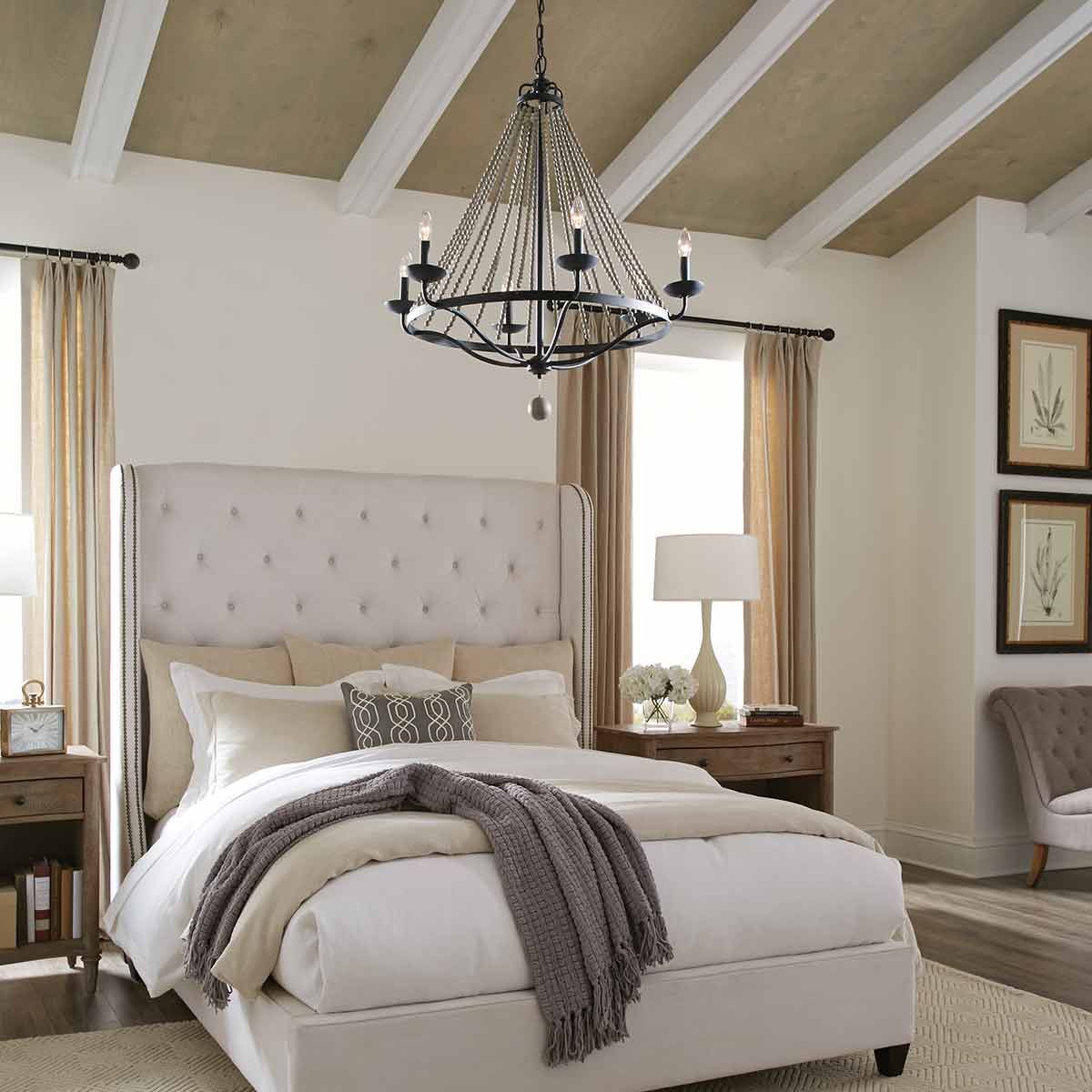Feiss Nori 6 Light Chandelier - Dark Weathered Zinc & Driftwood Grey