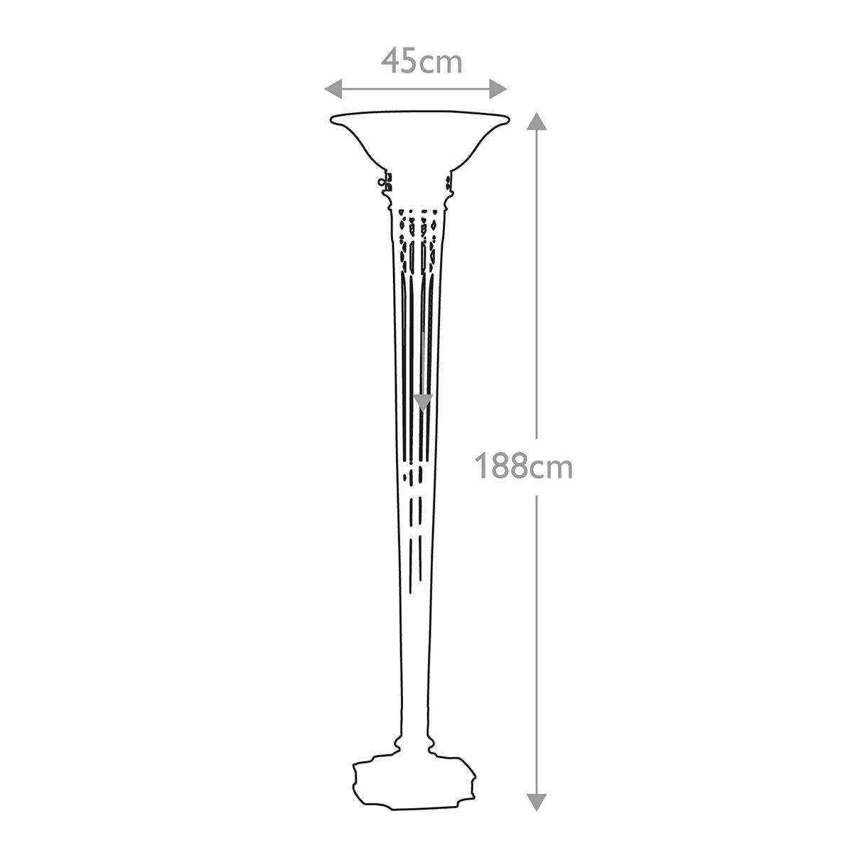 Feiss Opera Single Torchiere Floor Lamp - Firenze Gold