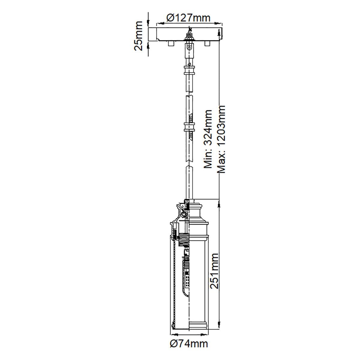 Feiss Payne Single Mini Pendant - Polished Chrome