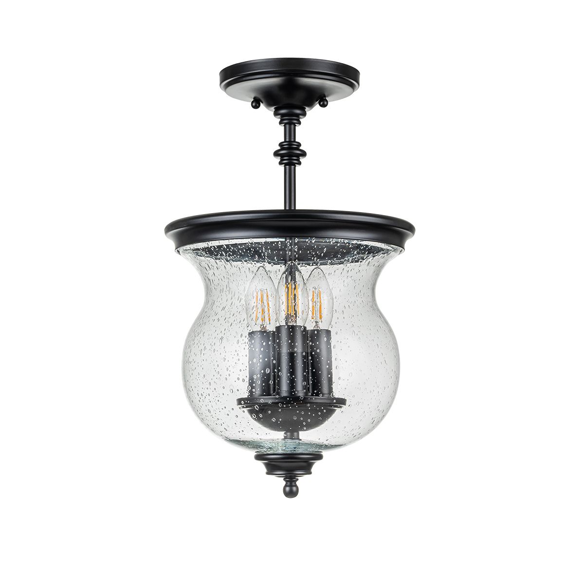 Feiss Pickering Lane 3 Light Semi-Flush - Black