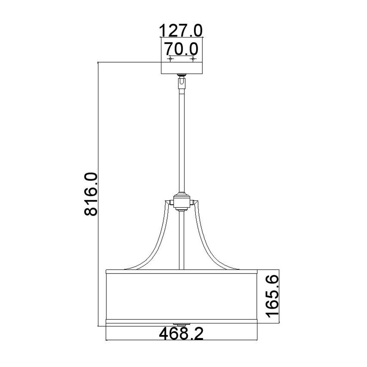 Feiss Prospect Park 4 Light Uplight Pendant - Satin Nickel & Chrome