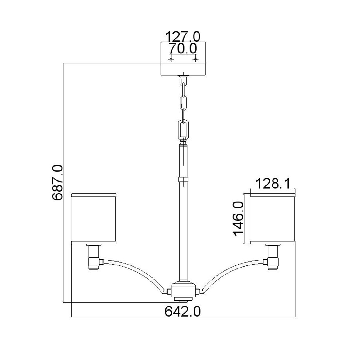 Feiss Prospect Park 5 Light Chandelier - Satin Nickel & Chrome