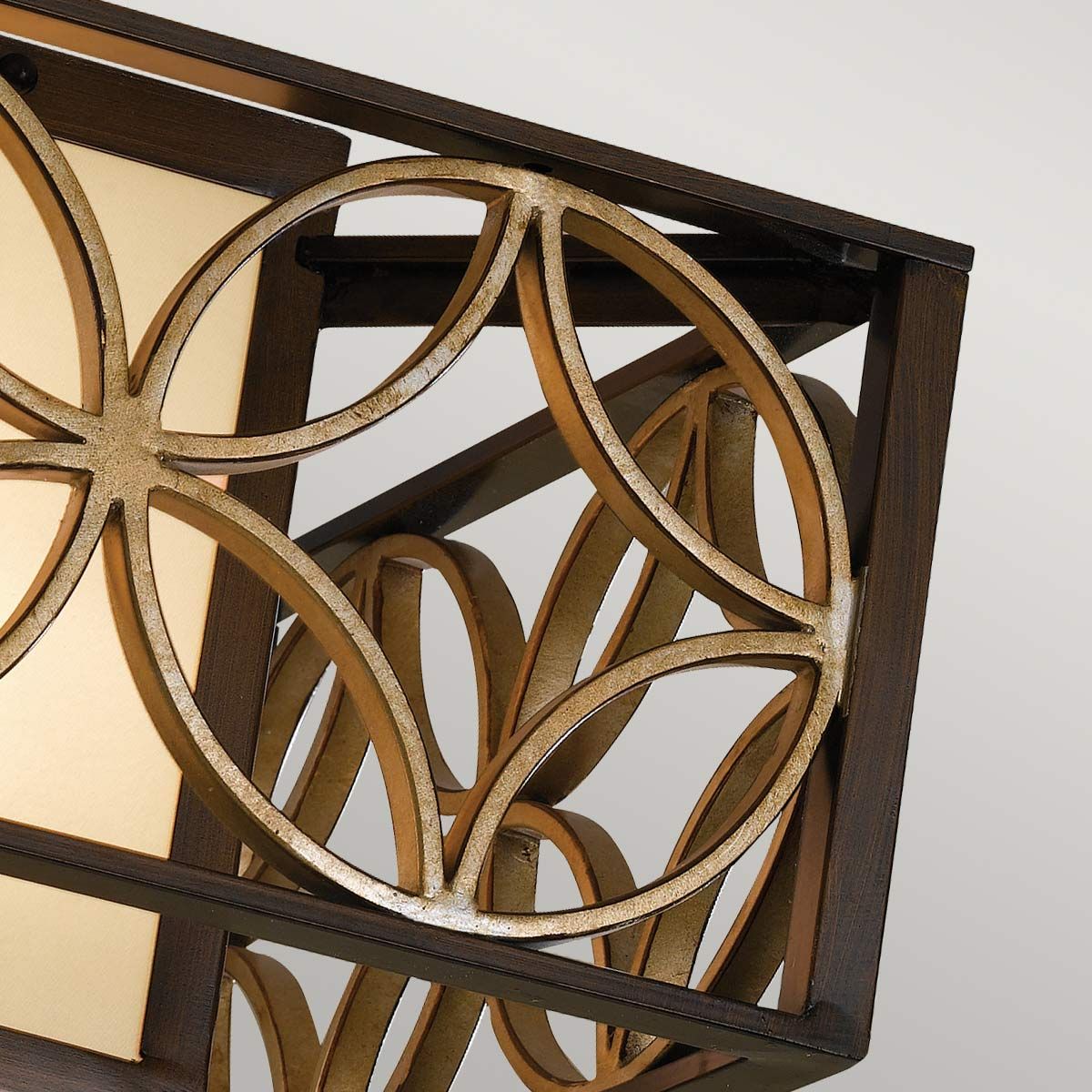 Feiss Remy 2 Light Flush Fitting - Heritage Bronze & Parisienne Gold