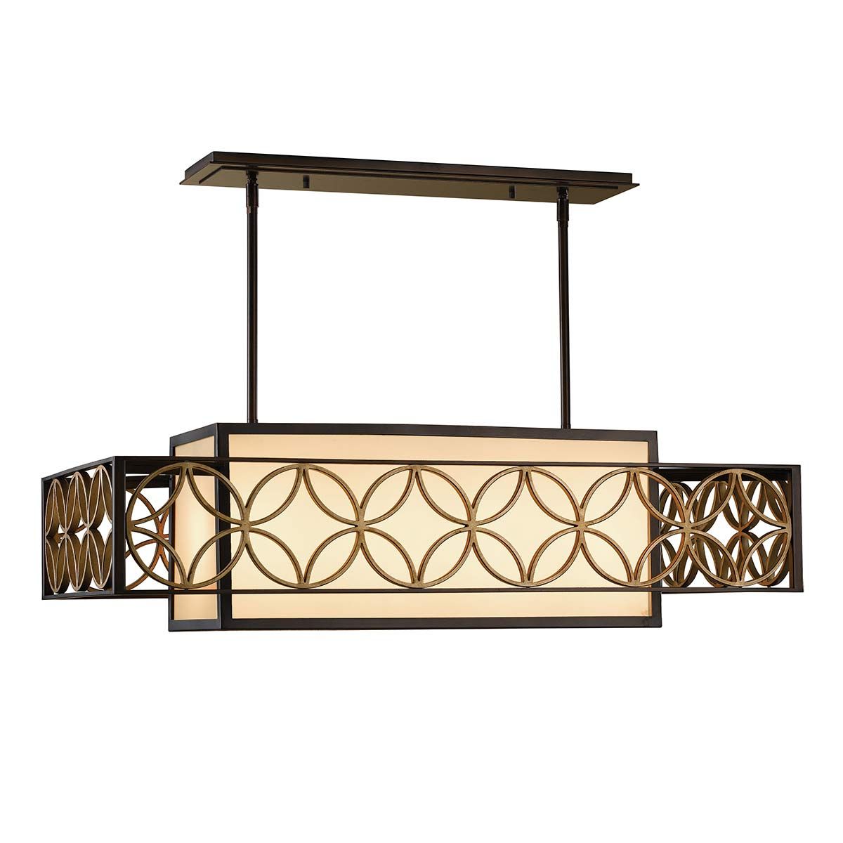Feiss Remy 4 Light Pendant - Heritage Bronze & Parisienne Gold