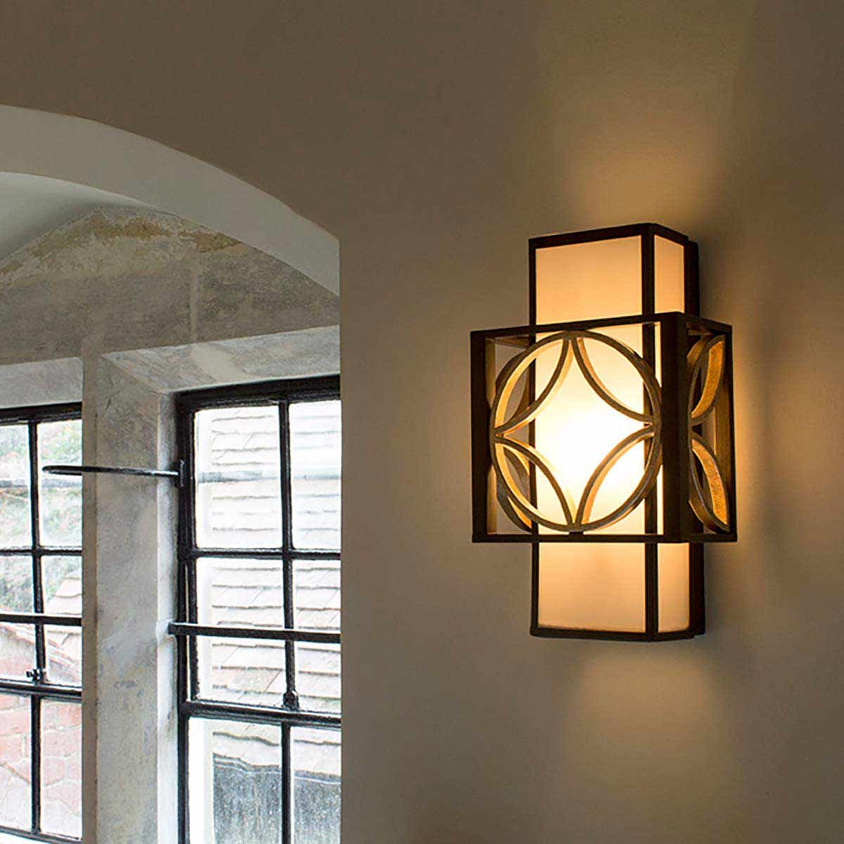 Feiss Remy Single Wall Light - Heritage Bronze & Parisienne Gold
