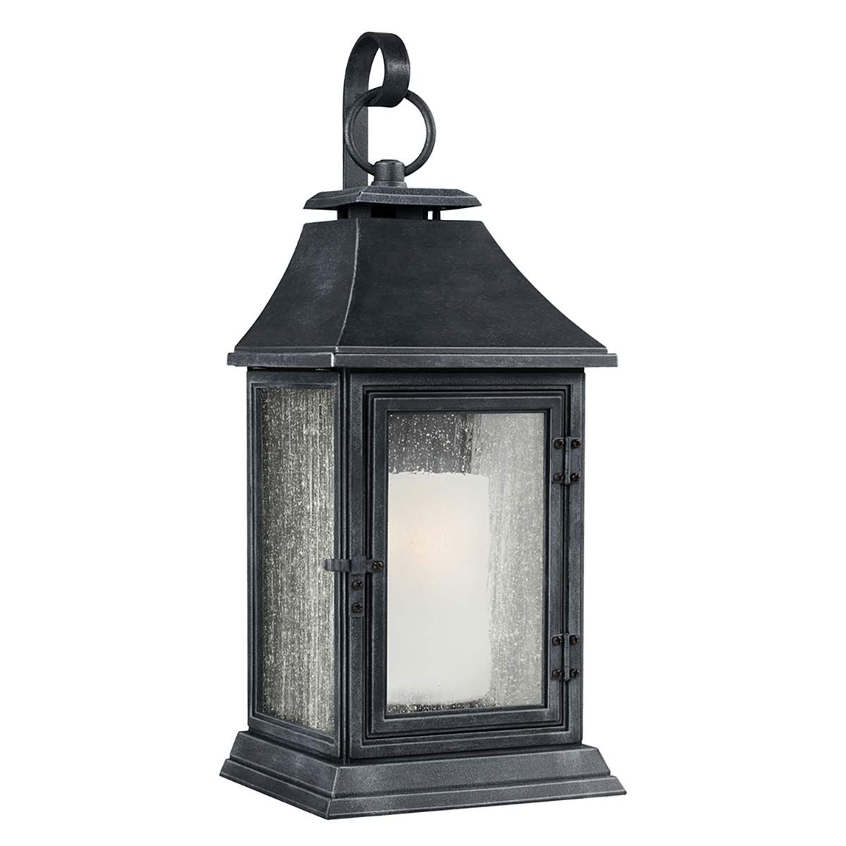 Feiss Shepherd Single Extra Large Wall Lantern - Dark Weathered Zinc