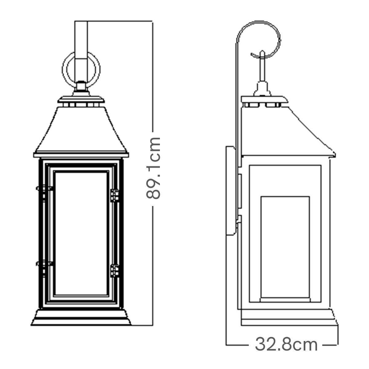 Feiss Shepherd Single Extra Large Wall Lantern - Dark Weathered Zinc