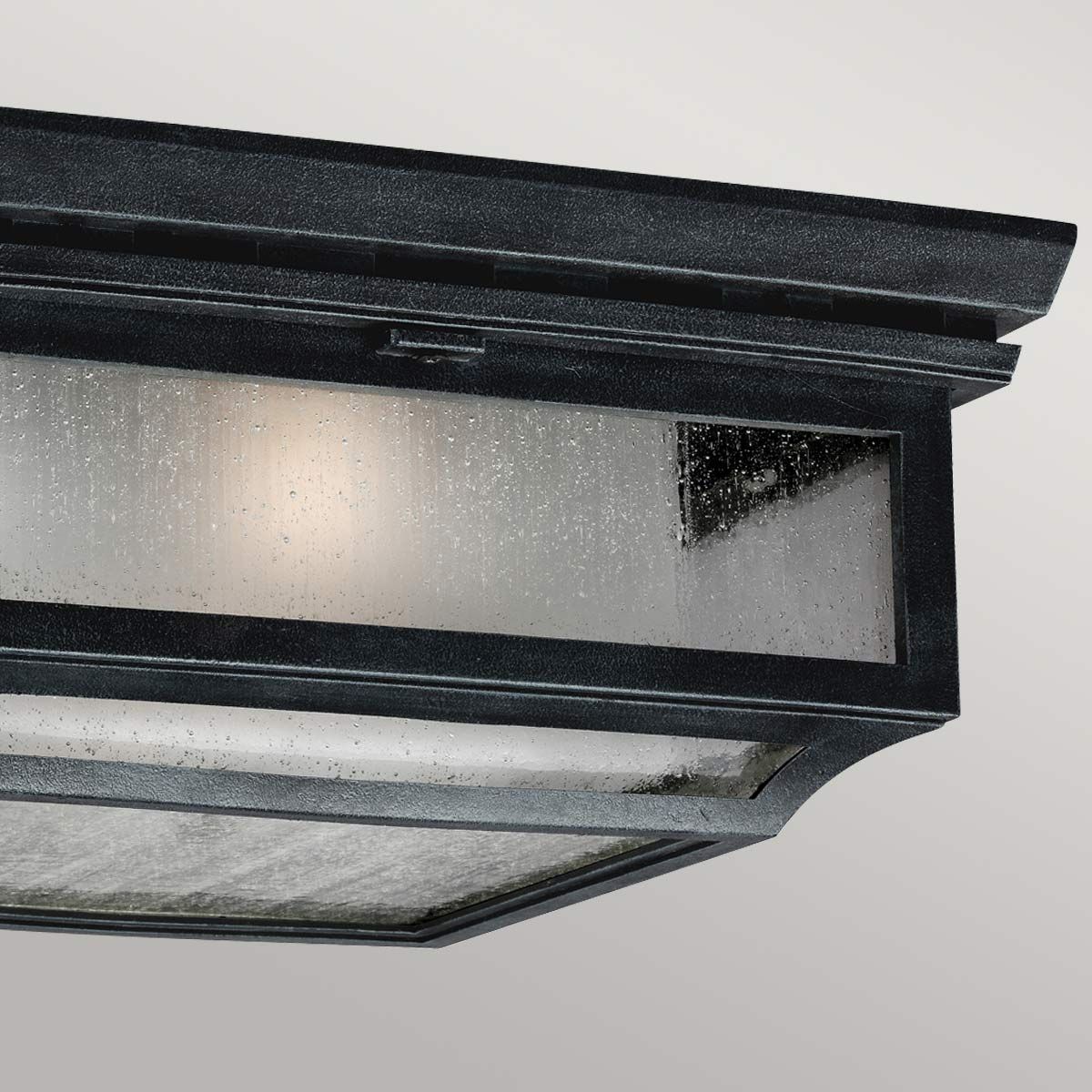 Feiss Shepherd 2 Light Flush Fitting - Dark Weathered Zinc
