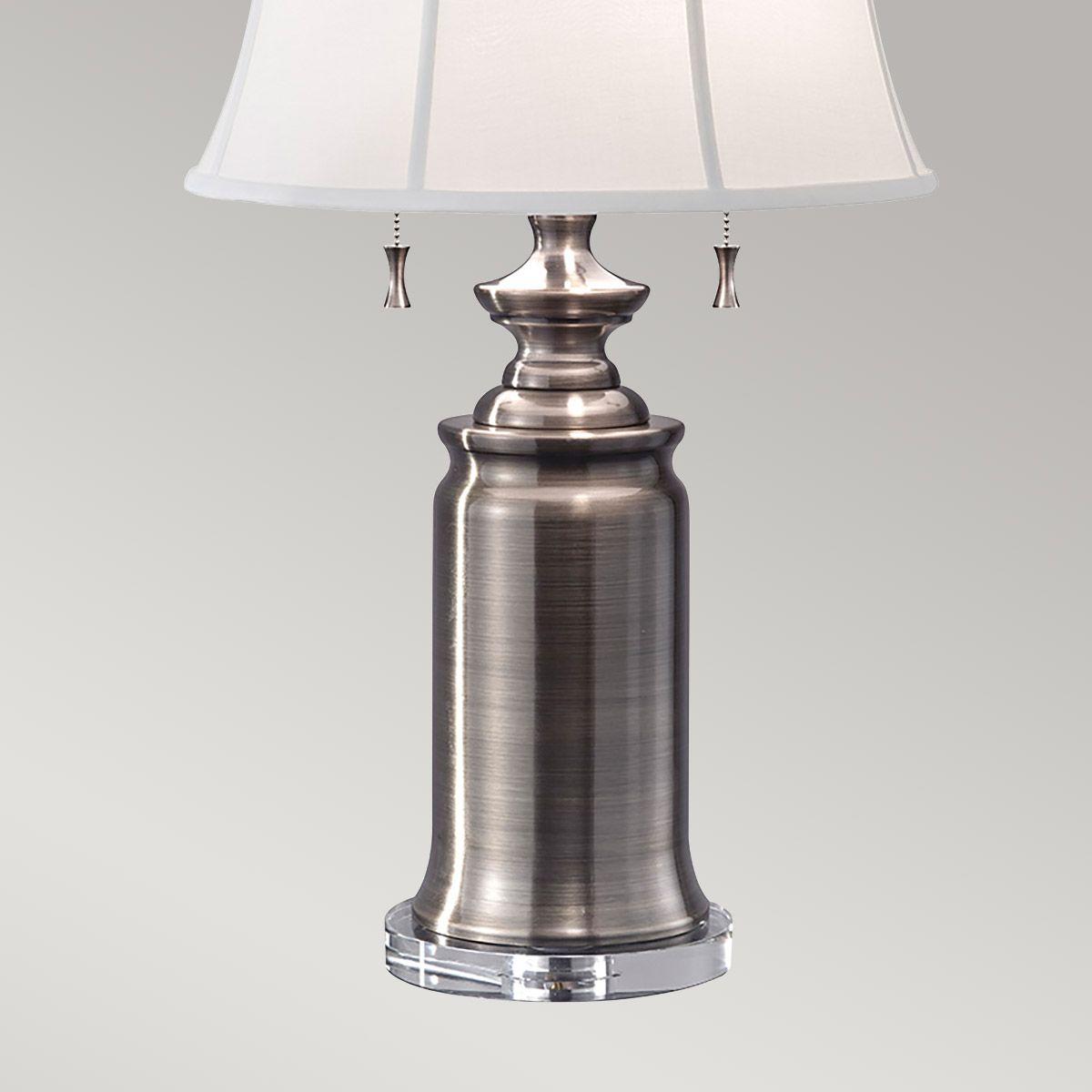 Feiss Stateroom 2 Light Table Lamp - Antique Nickel