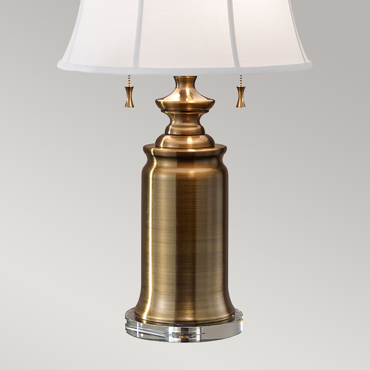 Feiss Stateroom 2 Light Table Lamp - Bali Brass