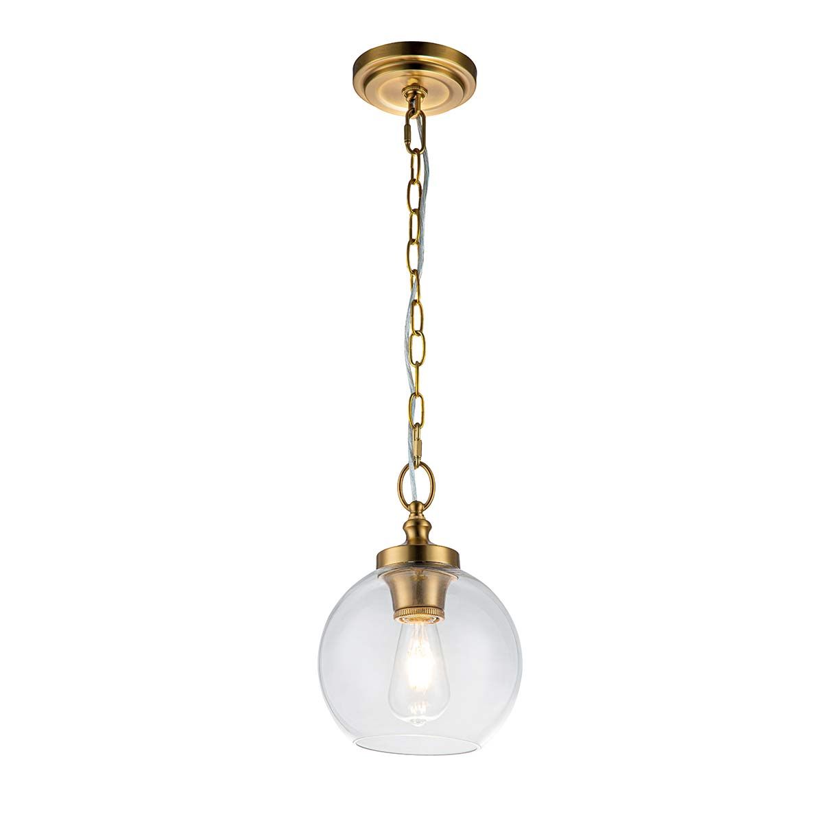 Feiss Tabby Single Mini Pendant - Burnished Brass