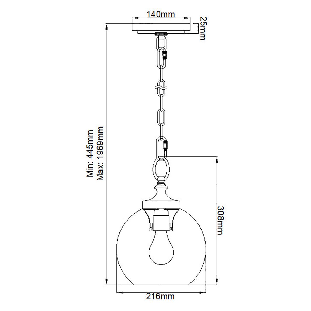 Feiss Tabby Single Mini Pendant - Burnished Brass