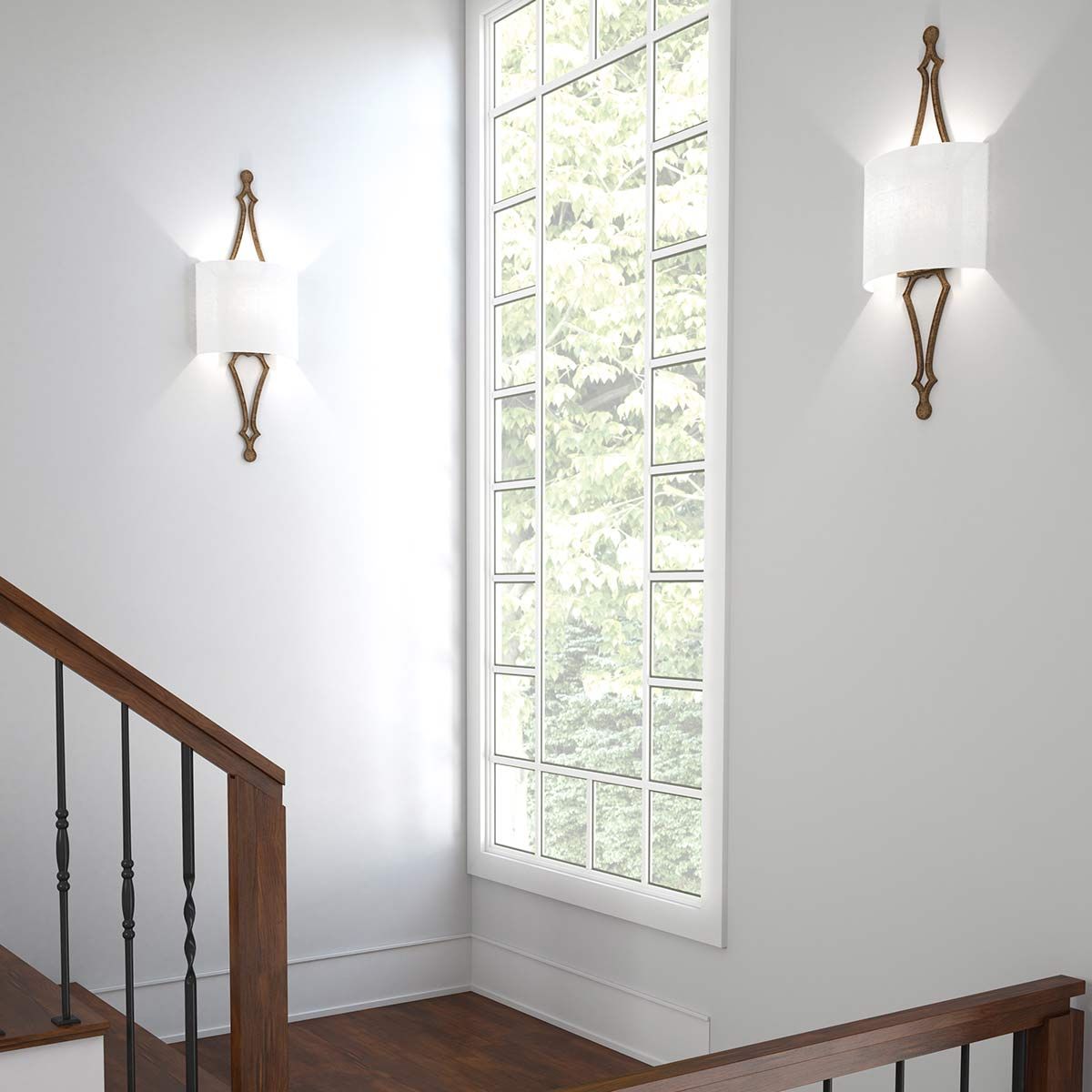 Feiss Tilling Single Wall Light - Distressed Gold Leaf