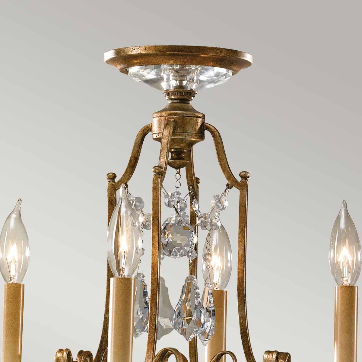 Feiss Valentina 4 Light Chandelier - Oxidized Bronze