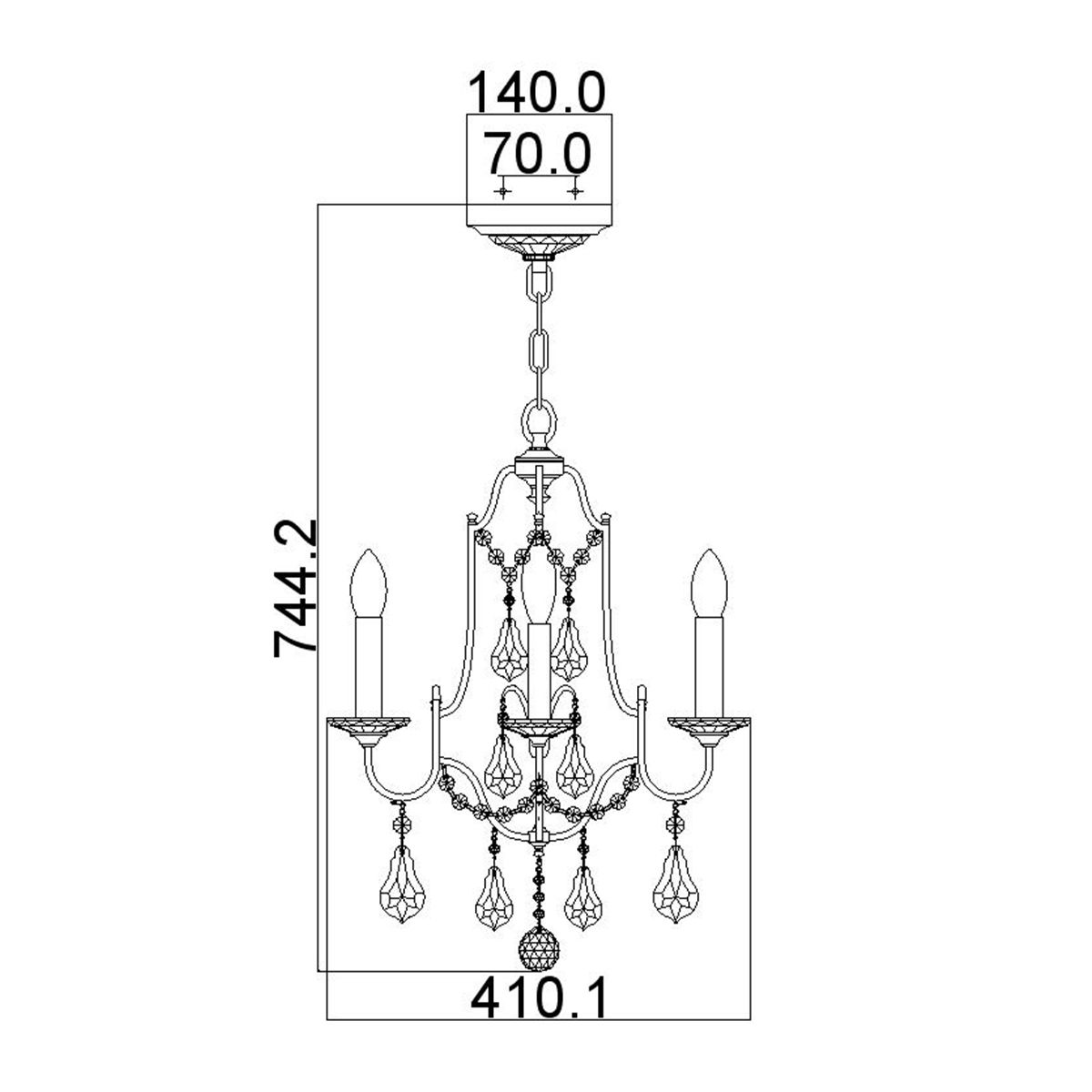 Feiss Valentina 4 Light Chandelier - Oxidized Bronze