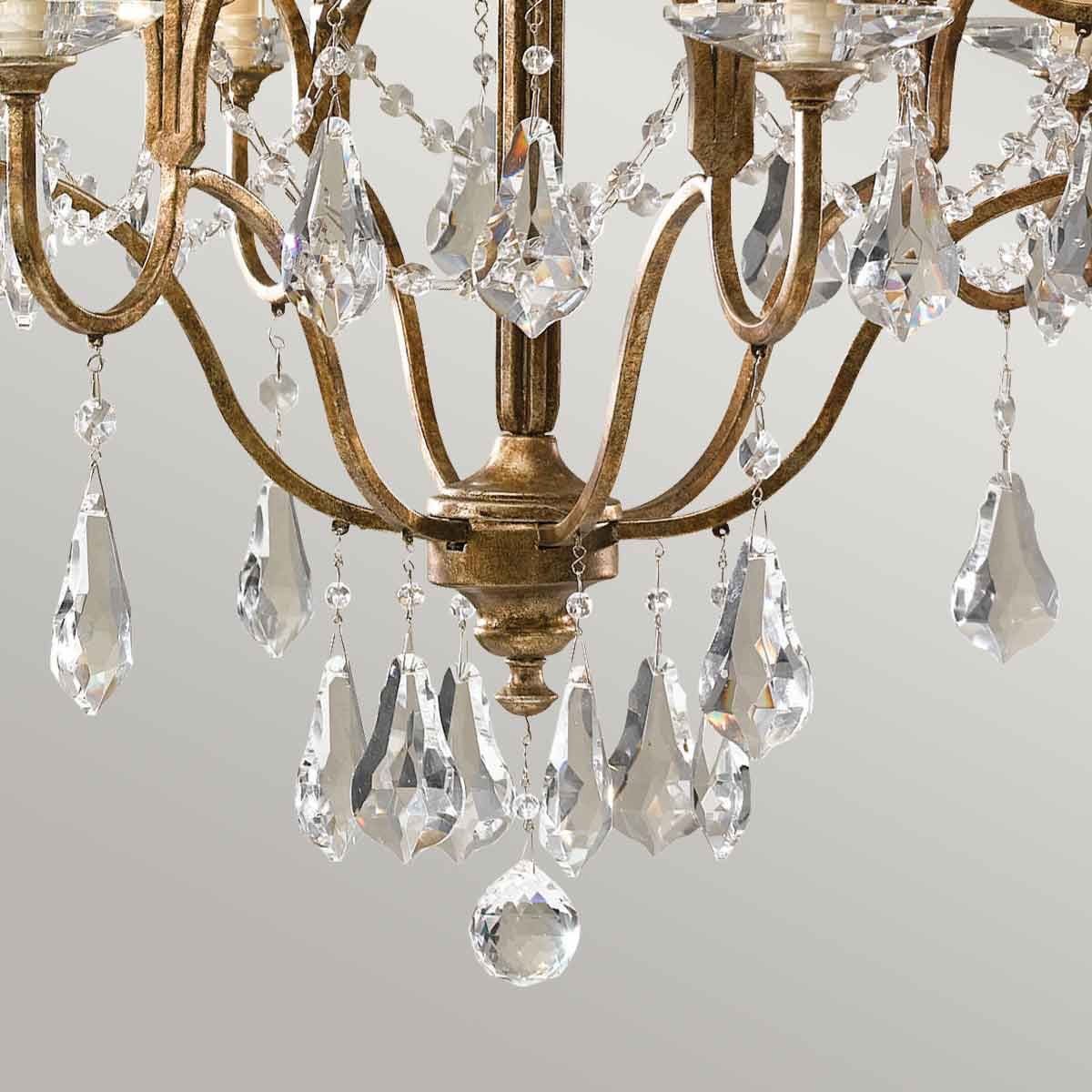Feiss Valentina 6 Light Chandelier - Oxidized Bronze