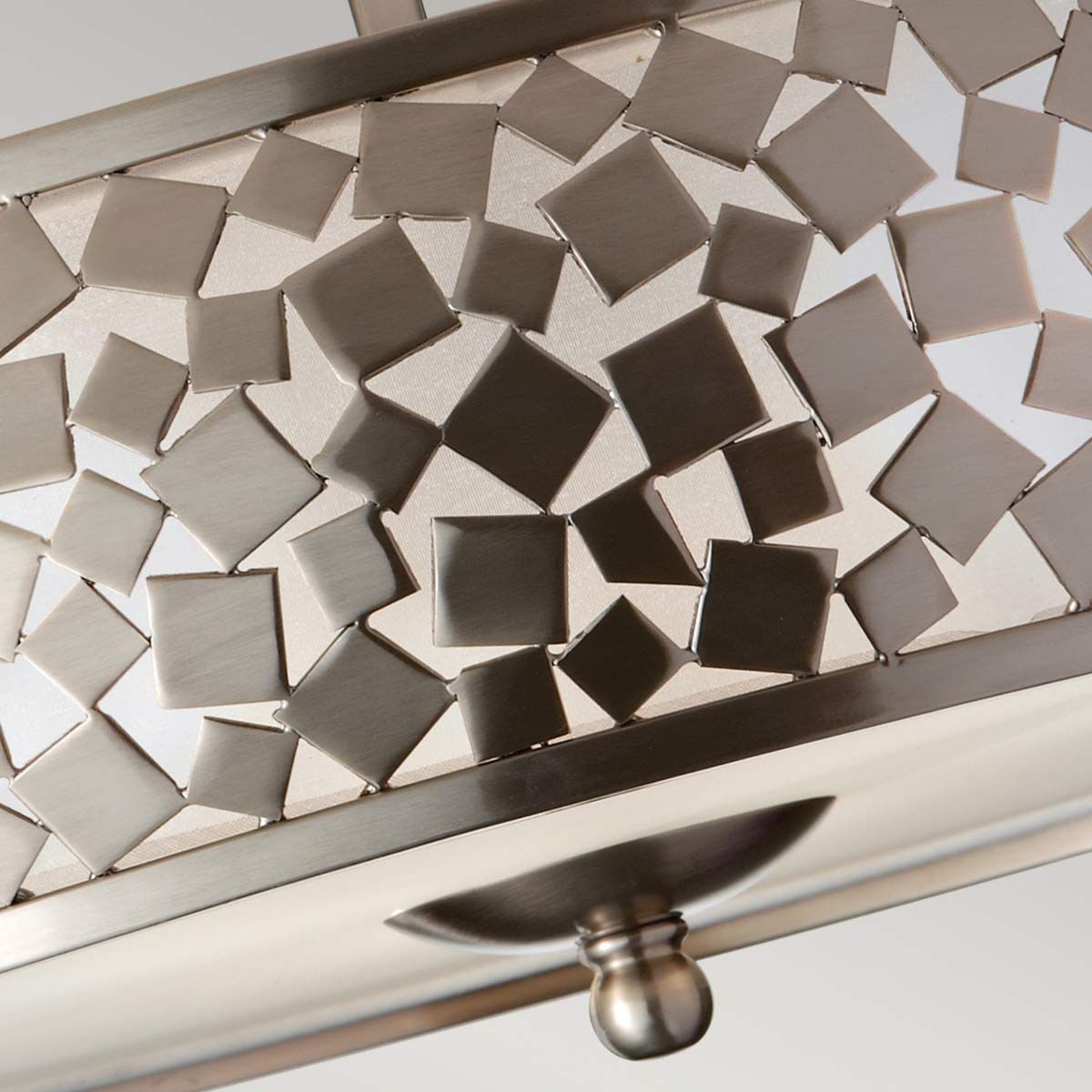 Feiss Zara 3 Light Semi-Flush Fitting - Brushed Steel