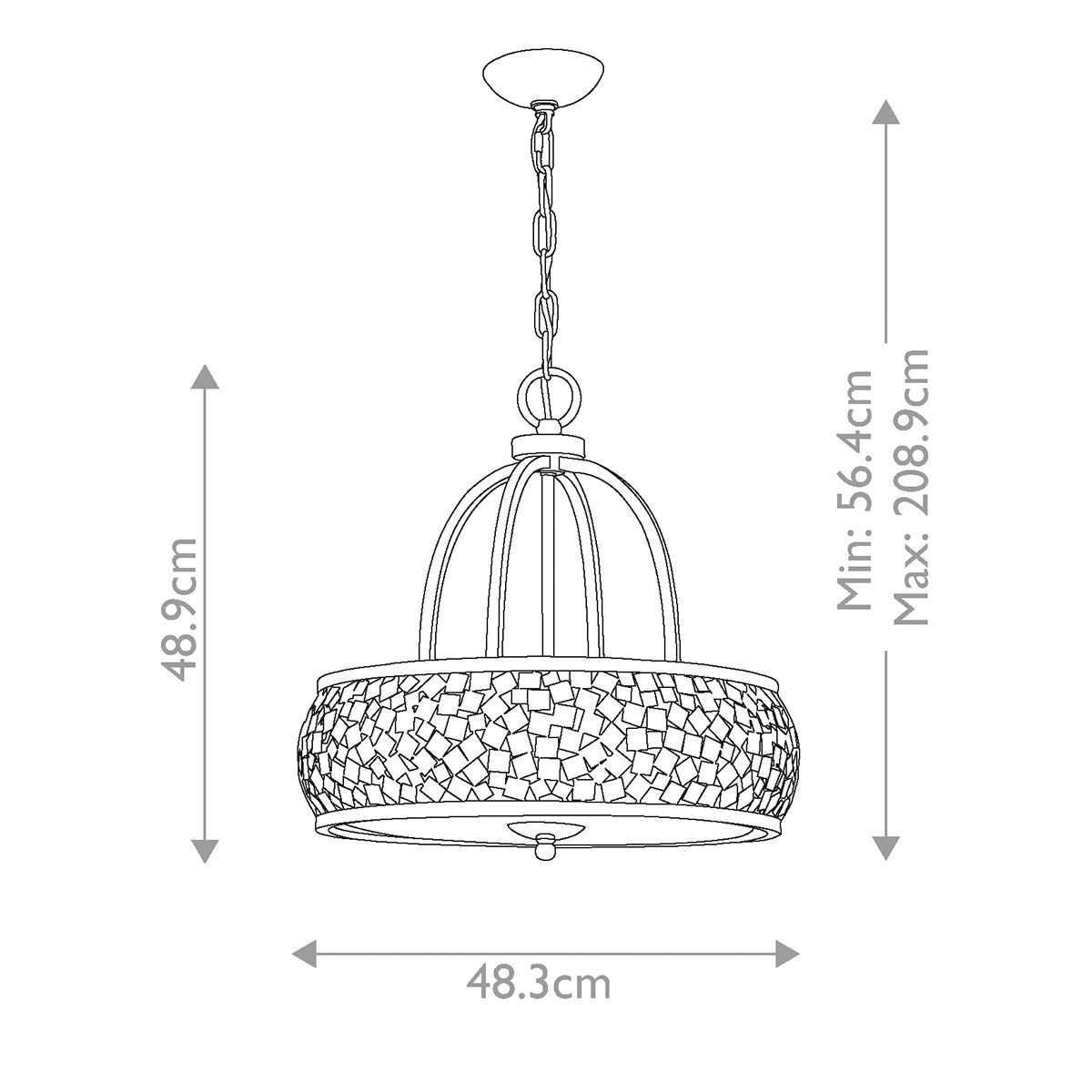 Feiss Zara 4 Light Chandelier - Brushed Steel