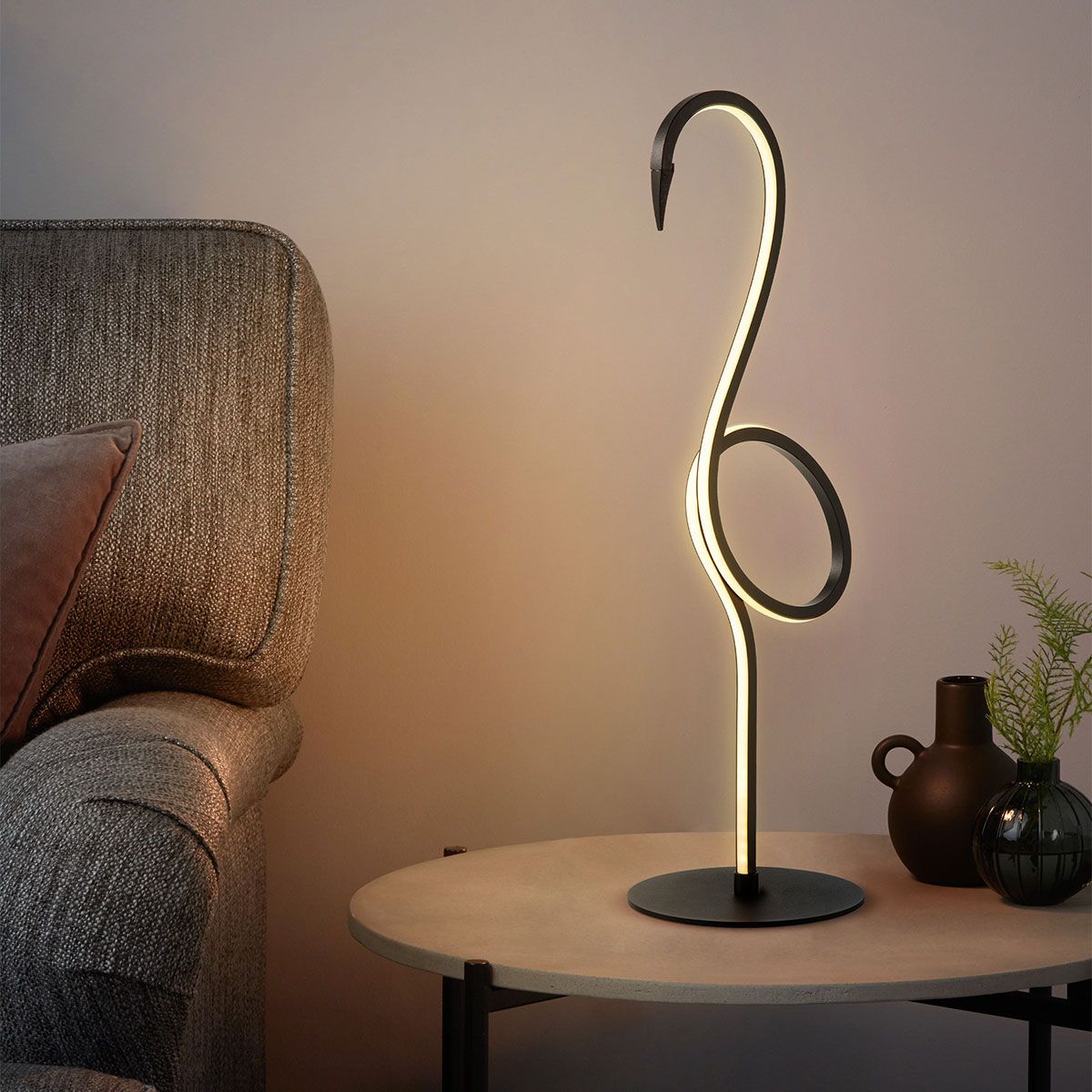 Elstead Flamingo LED Table Lamp - Black