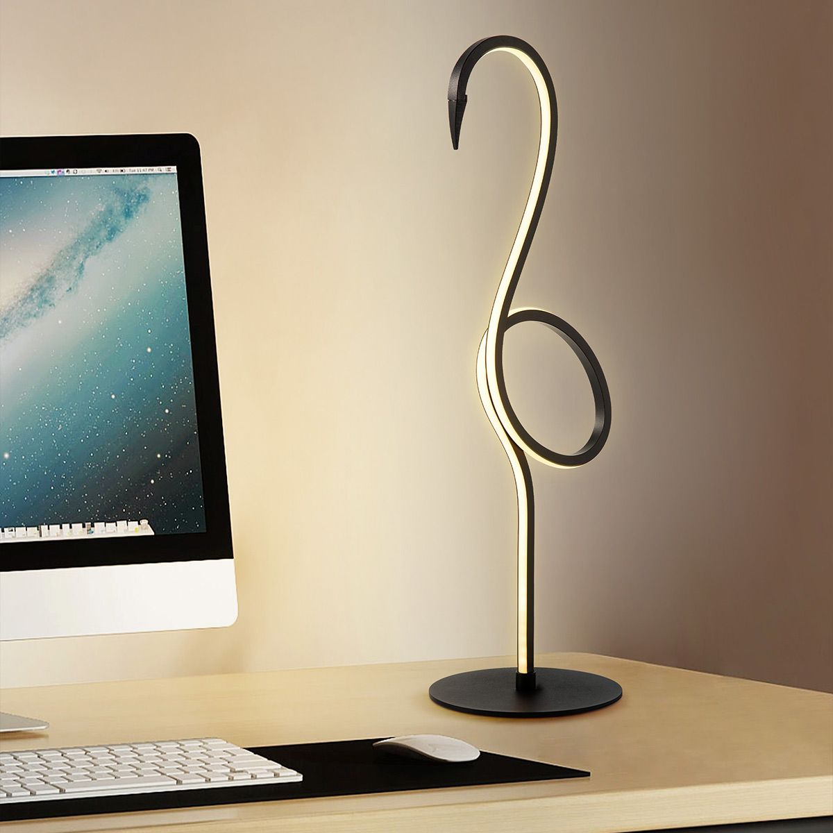 Elstead Flamingo LED Table Lamp - Black