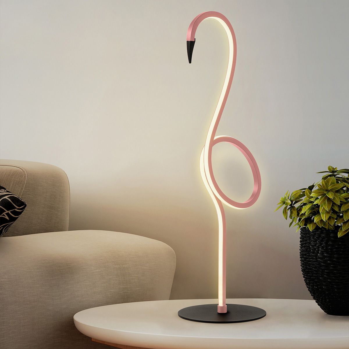 Elstead Flamingo LED Table Lamp - Pink
