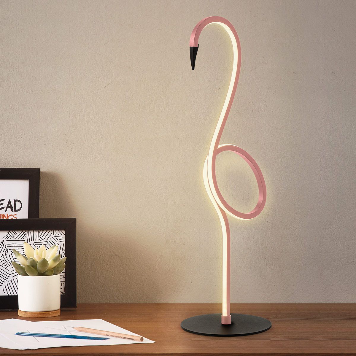 Elstead Flamingo LED Table Lamp - Pink