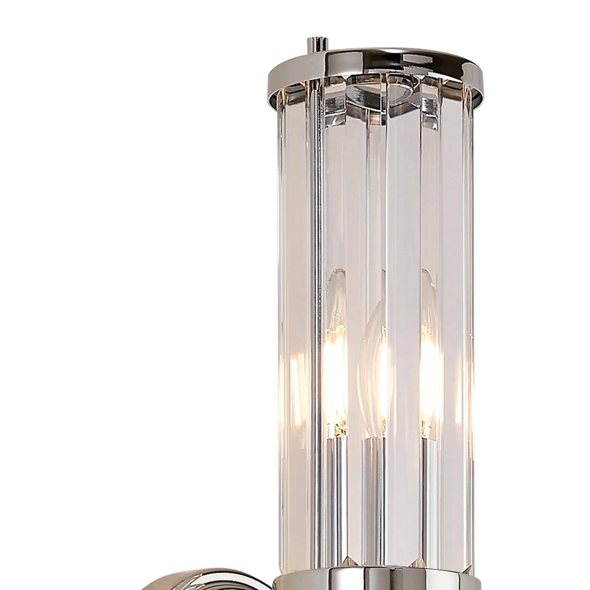 Fratton 2 Light Crystal Wall Up & Down IP44 - Polished Chrome & Clear Crystal