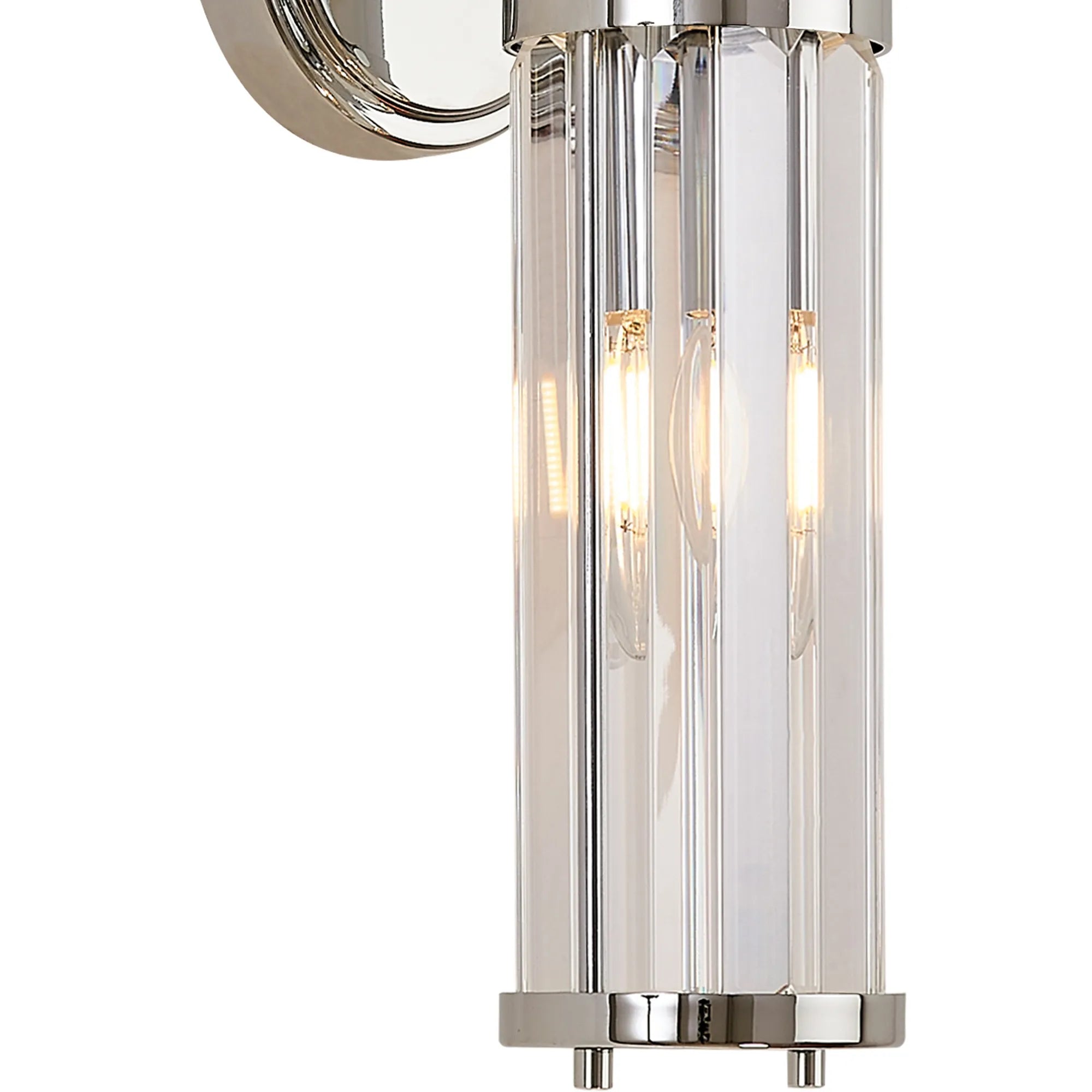Fratton 2 Light Crystal Wall Up & Down IP44 - Polished Chrome & Clear Crystal