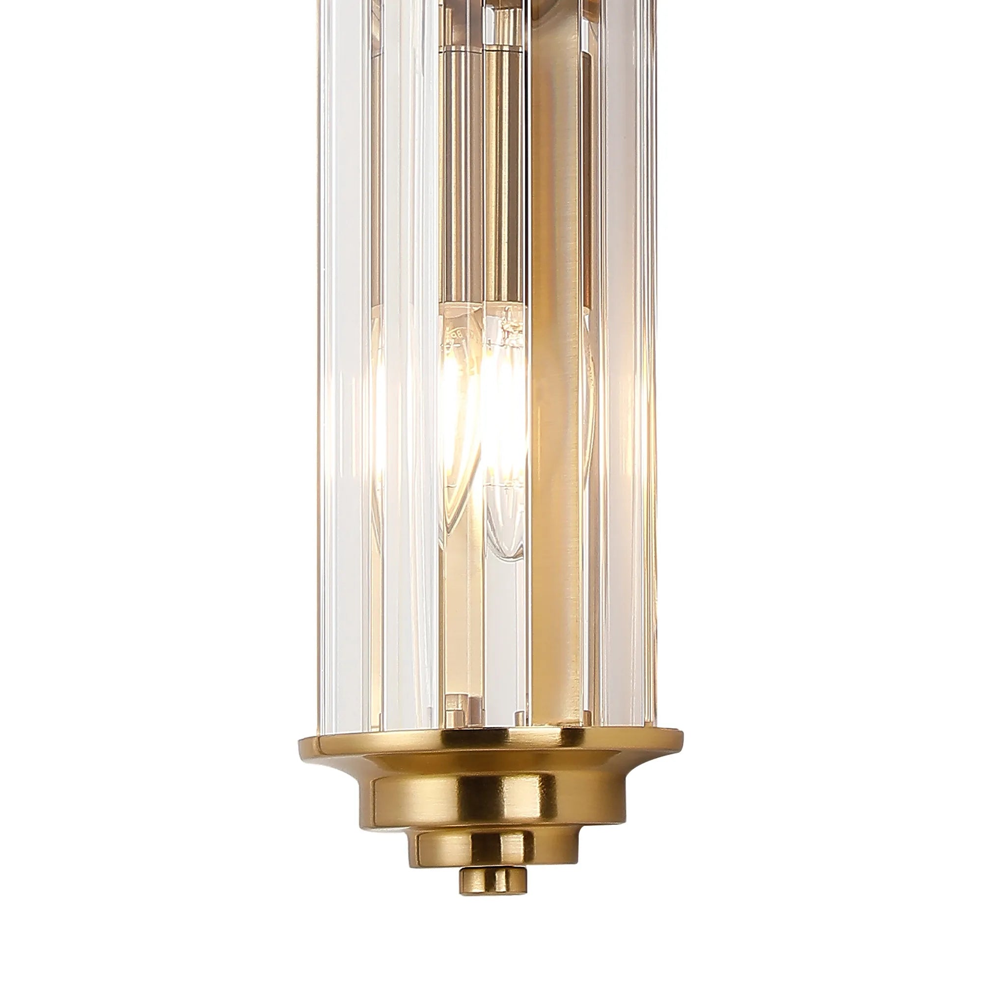 Fratton 2 Light Crystal Wall IP44 - Gold & Clear Crystal