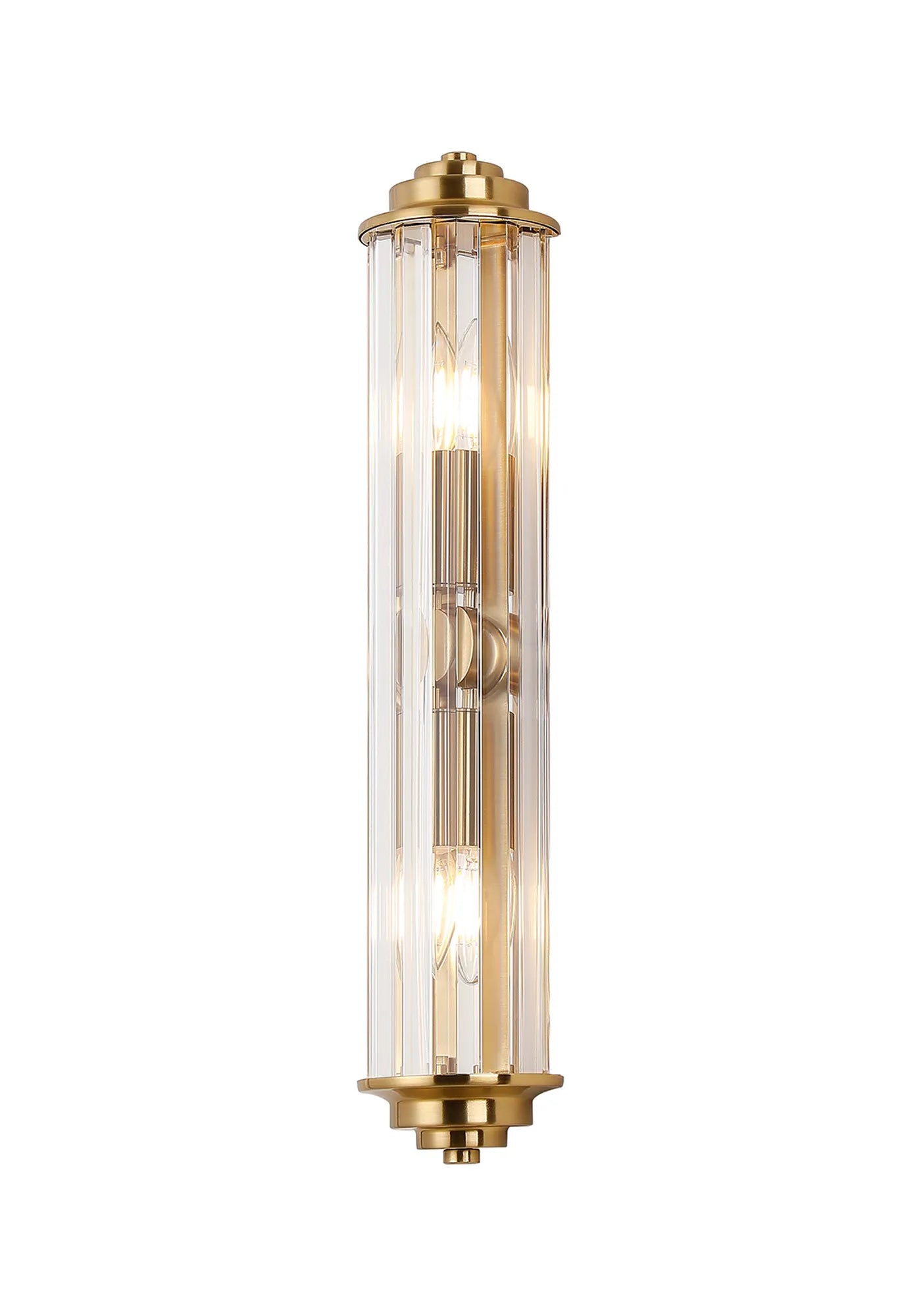 Fratton 2 Light Crystal Wall IP44 - Gold & Clear Crystal