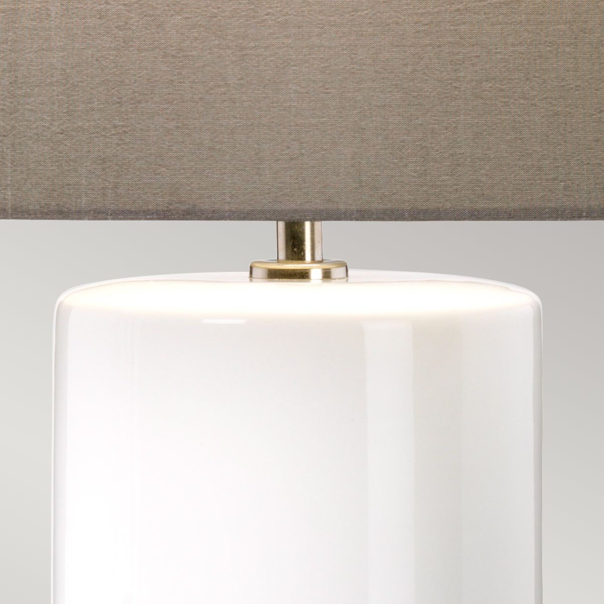 Elstead Fulwell Single Table Lamp - White Gloss & Matt Grey