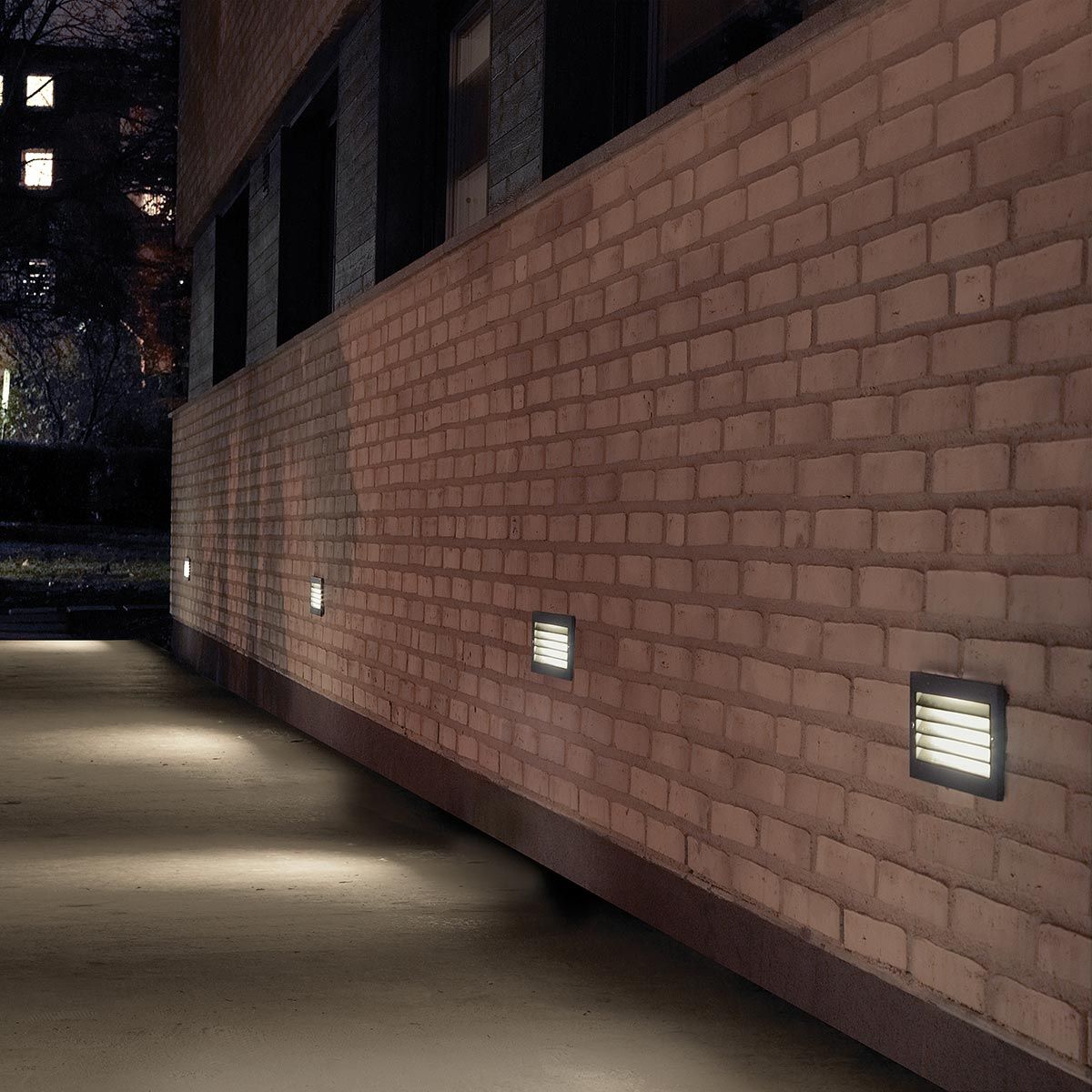 Norlys Grimstad LED Recessed Louvre Wall Light - Graphite