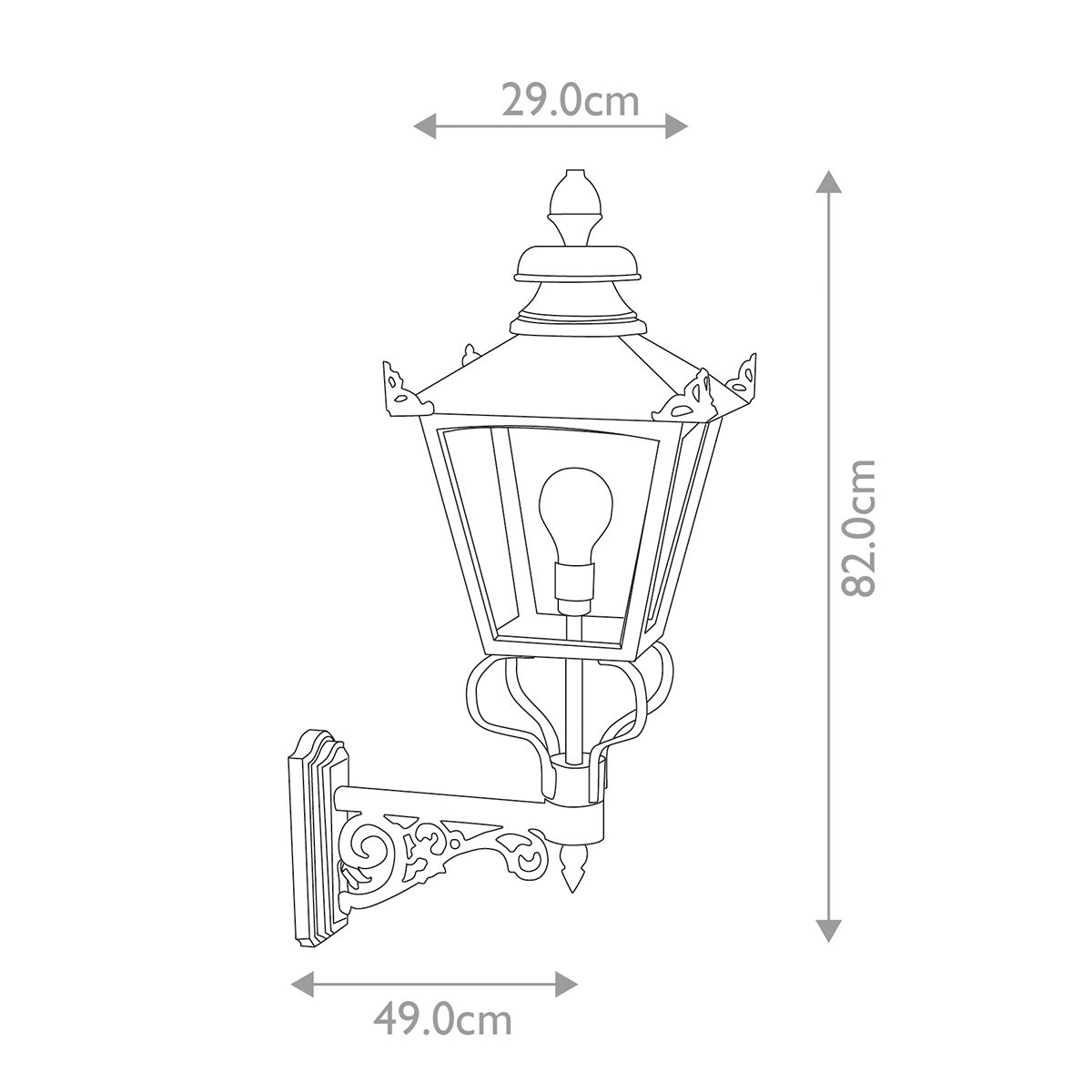 Elstead Grampian Single Wall Lantern - Black